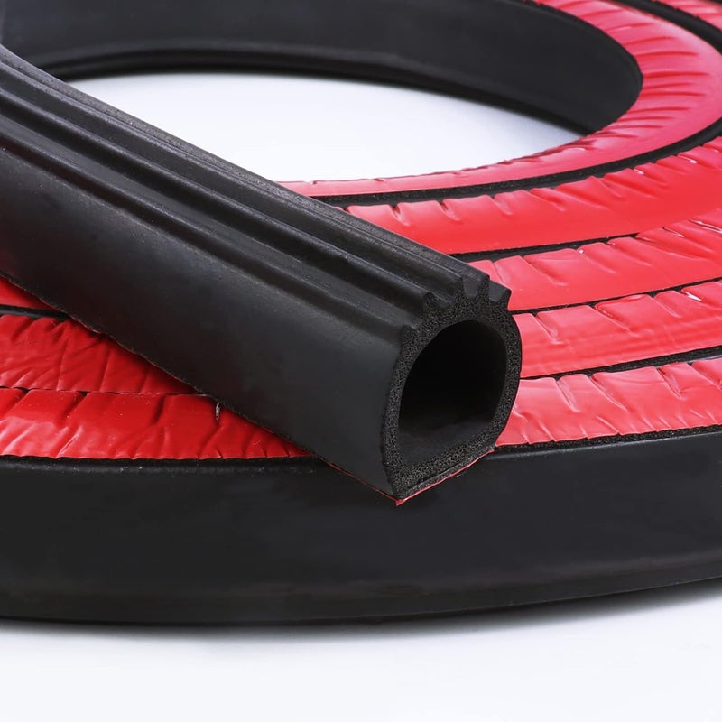 EdgeSeal D Shape Door Rubber Seal Strip,1" RV Slide Out Seal Self-Adhesive EPDM Rubber,Heavy Duty Automotive Weather Stripping for Fill Gaps,Apply to Car,Truck,RV,Boat and Home Application (6ft) - Image 1